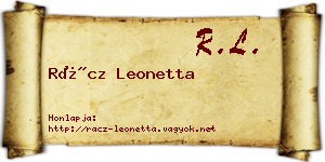 Rácz Leonetta névjegykártya